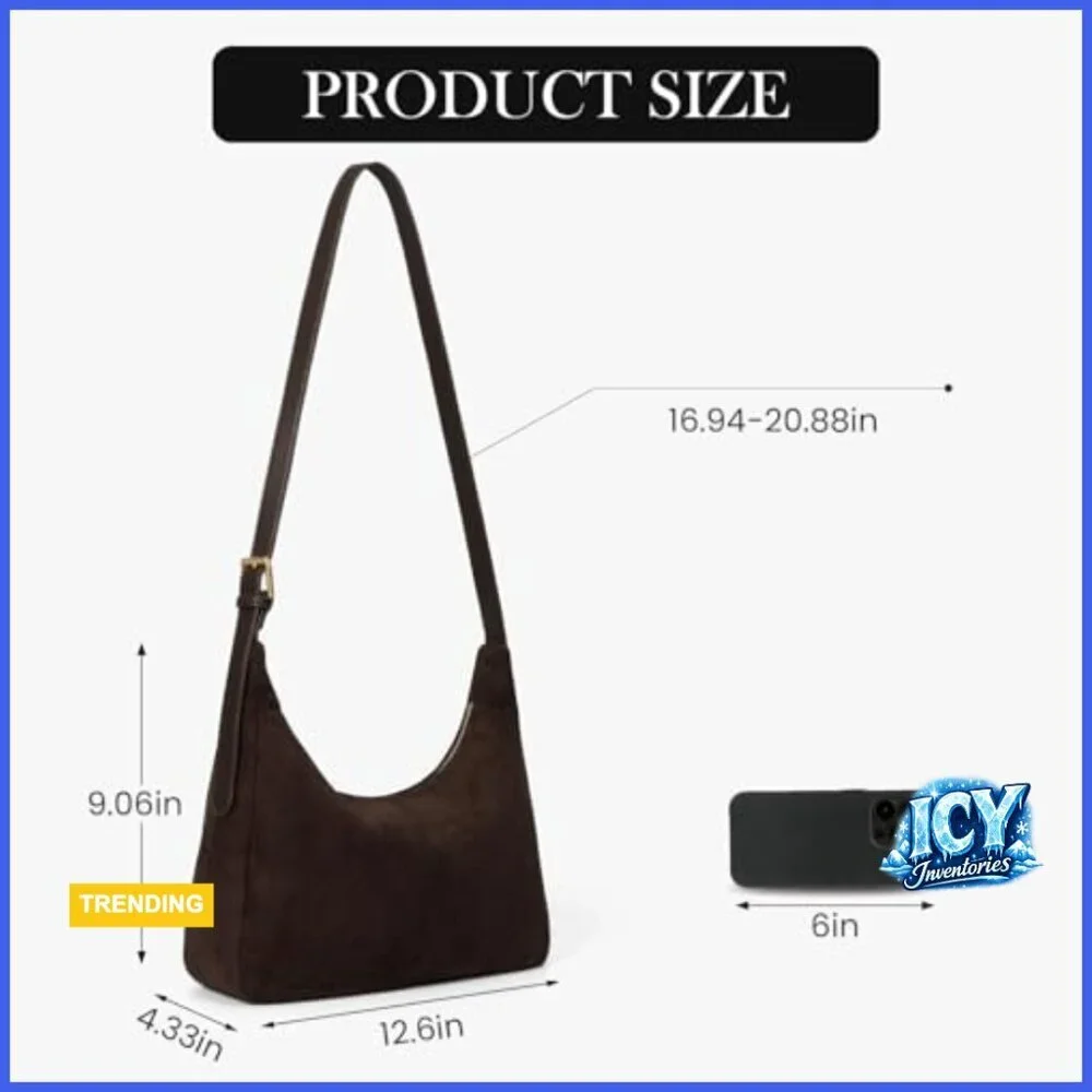 Vegan Leather Hobo Bag Foldable Shoulder Purse with Zipper